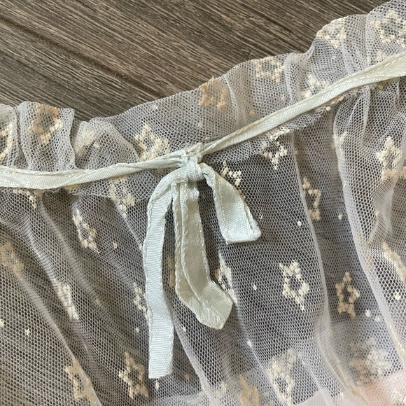 Vintage 1940’s-1950’s Dainty Maid Sheer & Light Pink Star Print Slip Night Gown - Picture 7 of 17